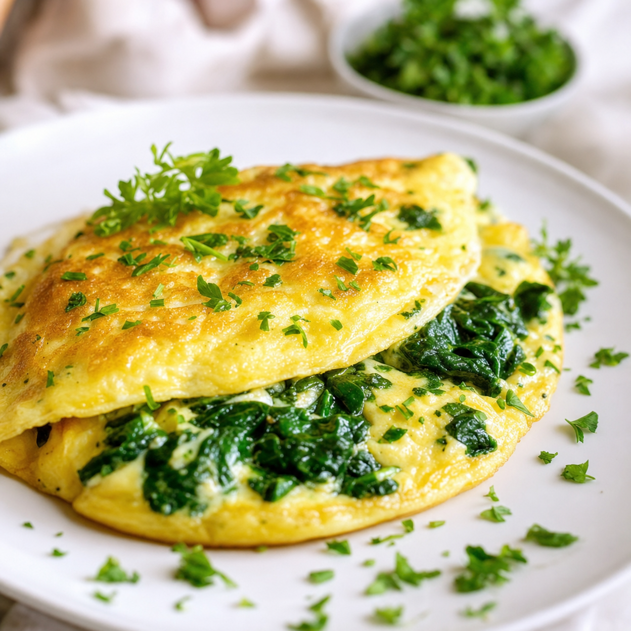 Omelete Leve de Espinafre